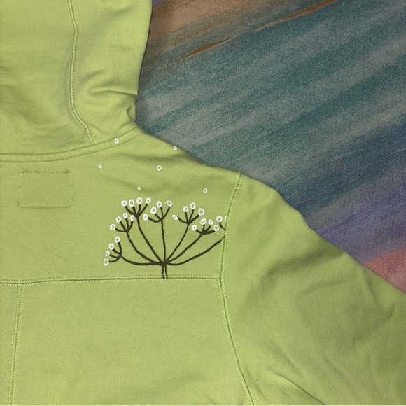 Outdoor Research Hoodie Women Medium Green Embroidered Zip Sweatshirt Dandelion - Picture 7 of 9